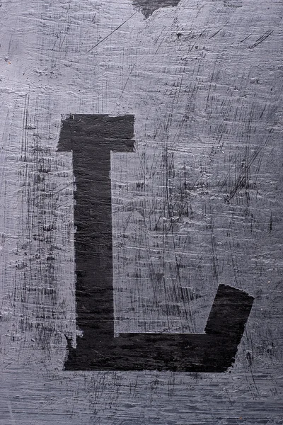 Siyah grunge alfabe. L harfi