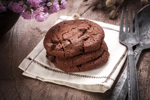 Galletas de chocolate . Imagen De Stock