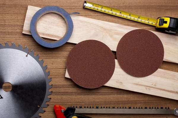 Circular on woodwork. Royalty Free Stock Images