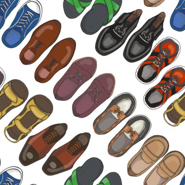 Seamless pattern with men's shoes clipart