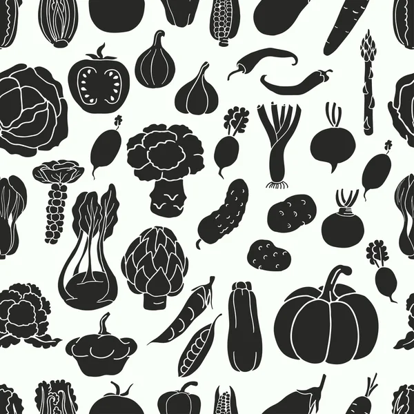 Sömlöst mönster med grönsaker — Stock vektor
