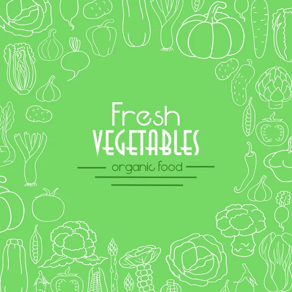 Sfondo vettoriale con verdure alla moda — Vettoriale Stock