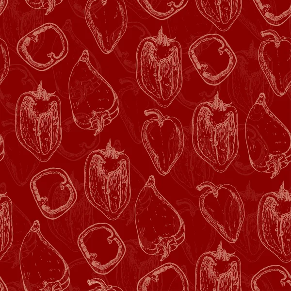Motif sans couture avec des poivrons — Image vectorielle