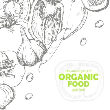 Sebze kroki tarzı ile arka plan