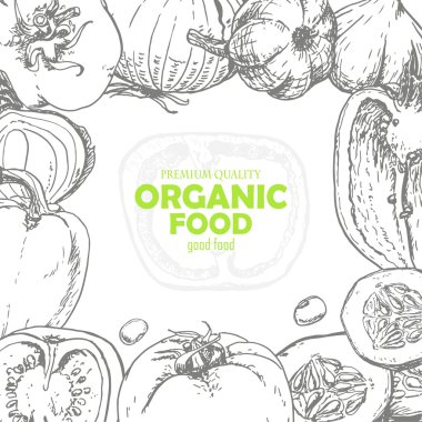 Sebze kroki tarzı ile arka plan