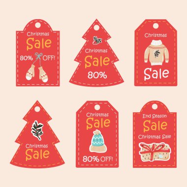 Noel etiketi koleksiyonu. Yazdırmaya hazır