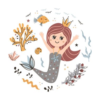 Şirin deniz kızı portresi..