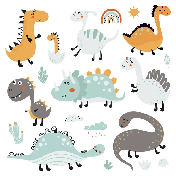 Set van schattige dinosaurussen — Stockvector