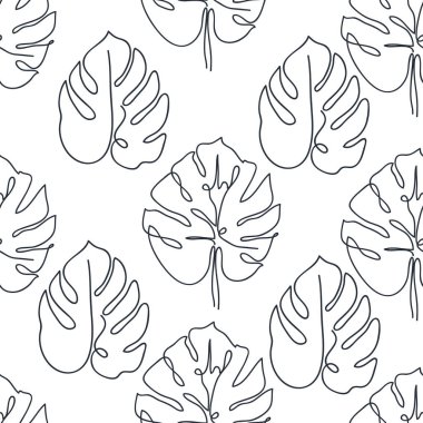 Canavar yapraklarıyla çağdaş, pürüzsüz desen.