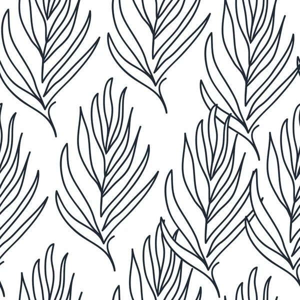 Contemporary seamless pattern with palm leaves. — Stock Vector