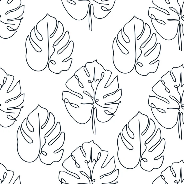 Contemporary seamless pattern with monstera leaves. — Stock Vector