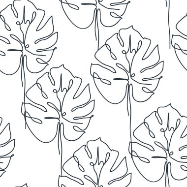 Canavar yapraklarıyla çağdaş, pürüzsüz desen.