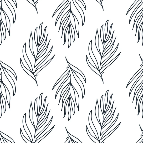 ヤシの葉と現代的なシームレスパターン. — ストックベクタ