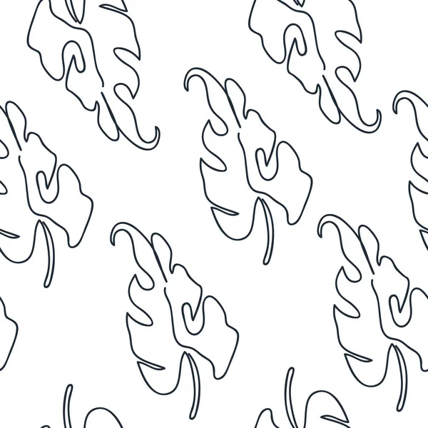 Contemporary seamless pattern with leaves. - Stok Vektor