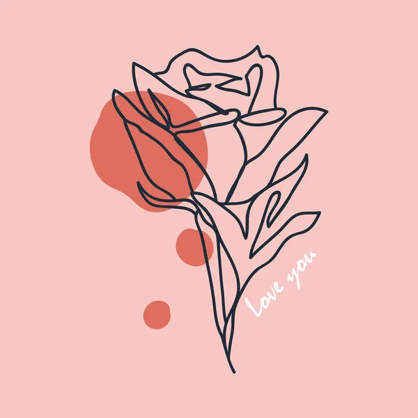 Fondo de moda con una línea continua rosa y frase. — Vector de stock