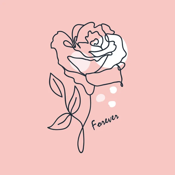 Fond tendance avec une ligne rose continue et phrase. — Image vectorielle