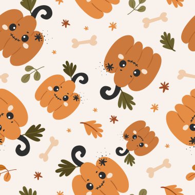 Şirin balkabaklarıyla kusursuz bebek deseni.