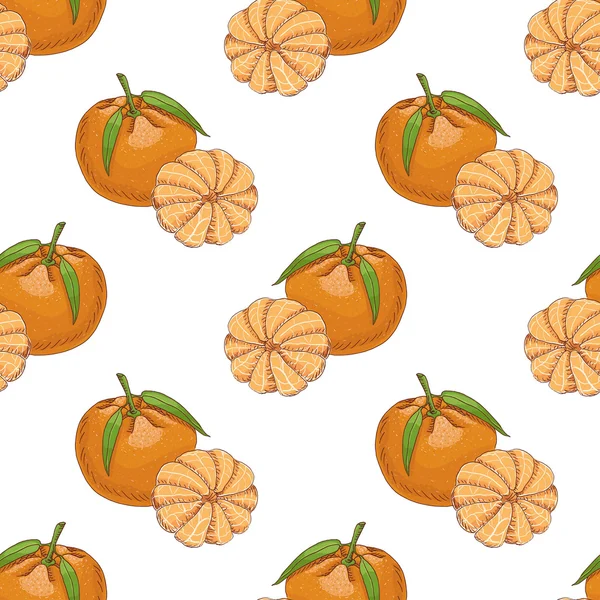 Seamless pattern with Clementine — Stock Vector