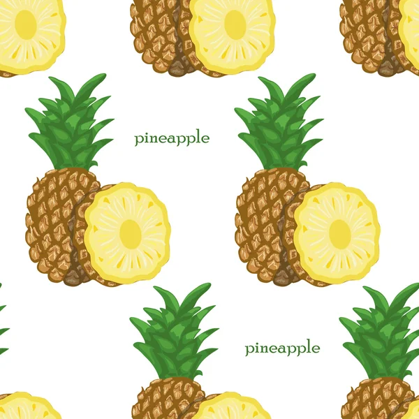 Modello senza cuciture con ananas — Vettoriale Stock