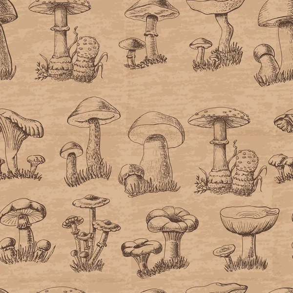 Seamless pattern with mushrooms — Stock Illustration Seamless pattern with mushrooms Stock Illustration