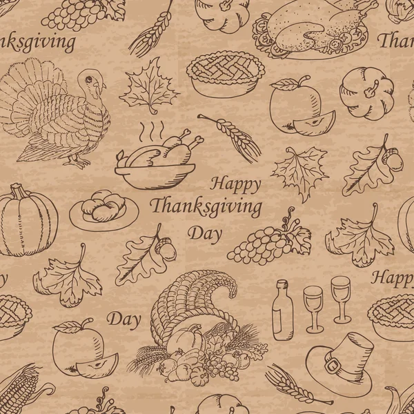 Modèle sans couture Thanksgiving — Image vectorielle