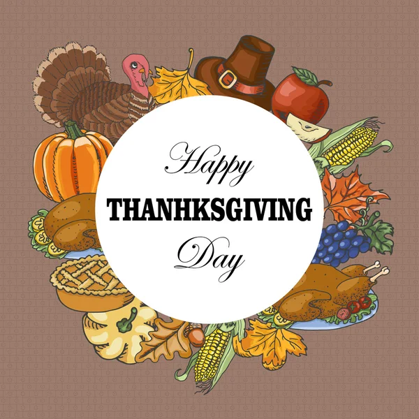 Vector achtergrond met elementen van Thanksgiving Day — Stockvector