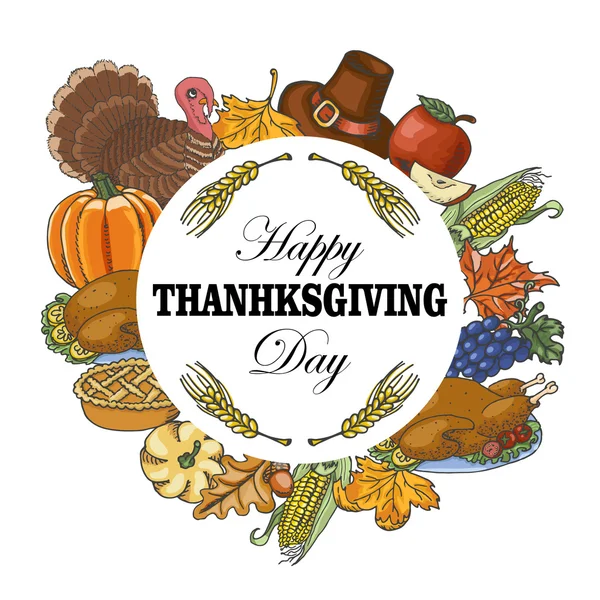 Vector achtergrond met elementen van Thanksgiving Day — Stockvector