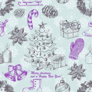 Dikişsiz Noel desen kroki tarzı