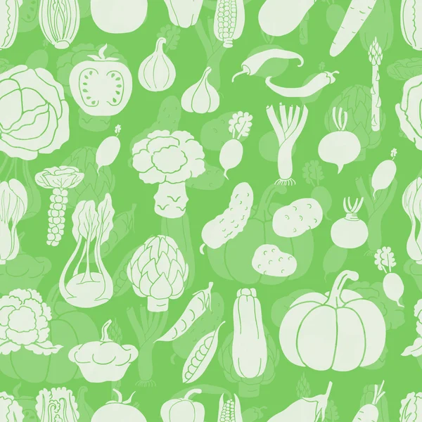 野菜とのシームレスなパターン — ストックベクタ
