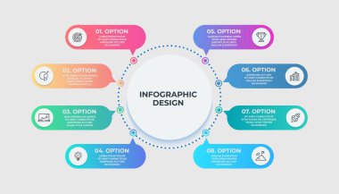 Process chart. 6 steps circular workflow diagram. List of tasks to achieve goals. Business template for presentation and copy space. Vector infographic design with numbers and text