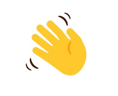 Waving hand. Cartoon moving human hand. Gesture of greeting or goodbye. Negative or disagreement sign. Isolated limb on white background. Web sticker for chatting, vector illustration clipart