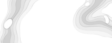 Kağıt şekilli arka plan. Üç boyutlu topoğrafya beyaz kağıt düzeni, kabartma kağıt kesim dokusu. Vektör kağıt kesimi topoğrafik