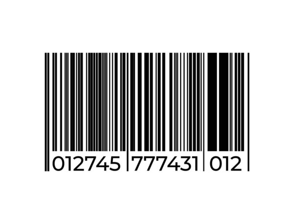 Черный штрих-код. Штрих-код. Маркировка продукта, знак для сканирования в супермаркете. Серия вертикальных прямых линий и чисел. Шаблон тега магазина, шаблон идентификации вектора