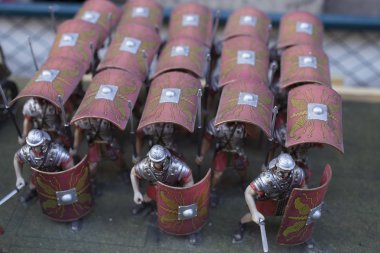 Minyatür Roma İmparatorluğu'nun ' askerler kaplumbağa oluşumunda