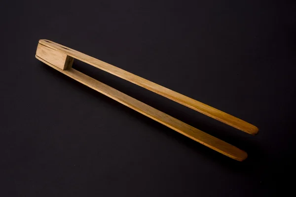 Siyah ahşap çatal bıçak takımı — Stok fotoğraf