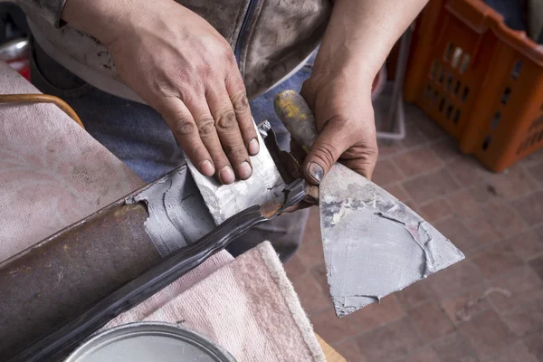 Werkende handen grunge — Stockfoto