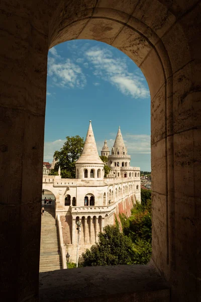 Turismo Fisherman Bastion Día Verano Budapest Hungría Imagen de archivo