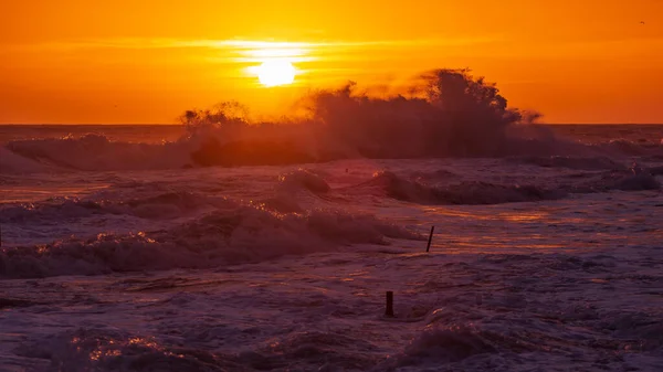 アンコナのパセットビーチ秋の夕日 — ストック写真