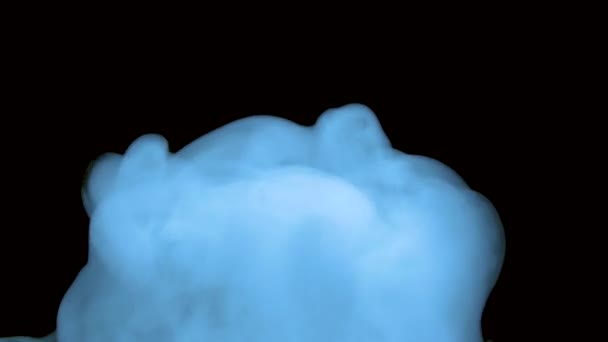 Μπλε Καπνός Μαύρο Φόντο Εισαγωγή Έξοδος Αργή Κίνηση Μυστικιστική Ομίχλη — Αρχείο Βίντεο