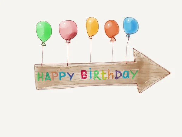 Alles Gute zum Geburtstag mit Luftballons lizenzfreie Stockfotos