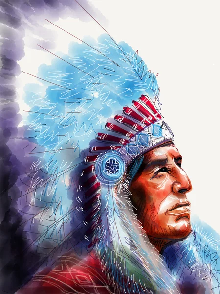 Native american chief — Stock Photo, Image