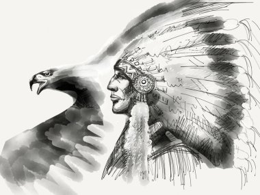 Native american illustration clipart