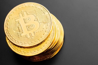 Kopya alanı olan bitcoin işaretinin arkaplanı