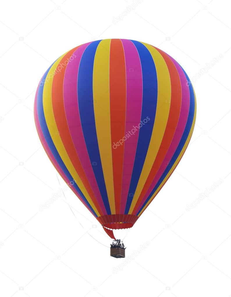 Colorful rainbow hot air balloon