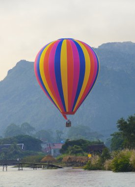 Sıcak hava balonu, Vang Vieng, Laos