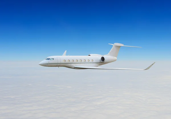 Private jet above the clouds — Stock Photo, Image