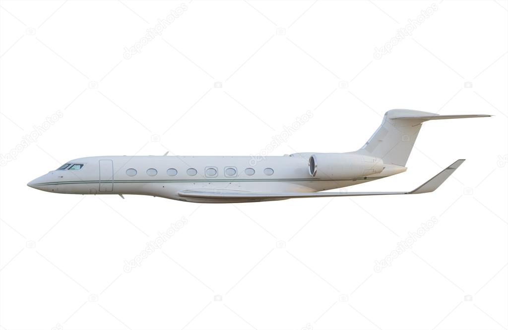 Side view of private jet airplane