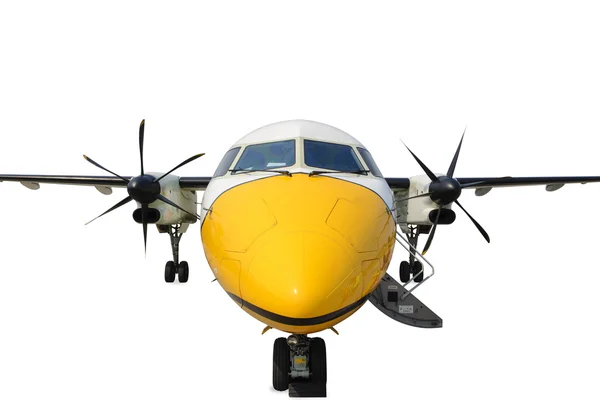 Front view turboprop airplane — Stock Photo, Image
