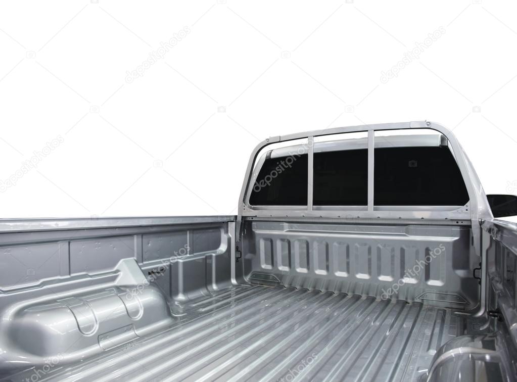 Rear view of empty pick-up truck