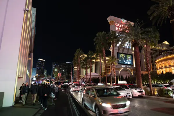 Las Vegas Strip Freemont Fények Égnek Buliznak Egész Éjjel — Stock Fotó